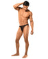Male power stretch net pouch thong black