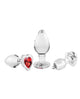 Adam & Eve Red Heart Gem Glass Plug Set | Lavish Sex Toys