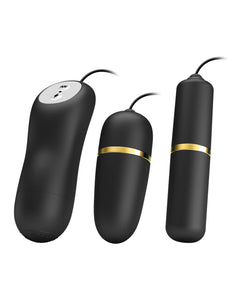 Pretty Love Double Vibro Bullets w/Electrostim - Black | Lavish Sex Toys