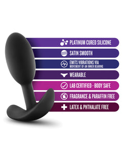 Blush Luxe Wearable Vibra Slim Plug Small - Black