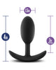 Blush Luxe Wearable Vibra Slim Plug Medium - Black | Luxe