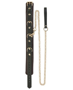 Spartacus Collar & Leash - Brown Leather w/Gold Accent Hardware