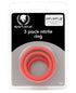 Spartacus Nitrile Cock  Ring Set - Red Pack of 3