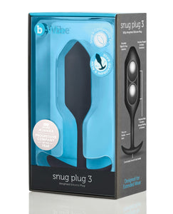 b-Vibe Weighted Snug Plug 3 - 180 g Black | Lavish Sex Toys