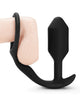 b-Vibe Snug & Tug Weighted Silicone & Penis Ring - 128 g Black | Lavish Sex Toys
