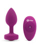 b-Vibe Remote Control Vibrating Jewel Plug (S/M) - Fuchsia | Lavish Sex Toys