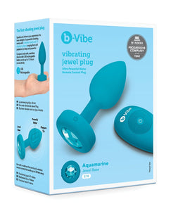 b-Vibe Remote Control Vibrating Jewel Plug (S/M) - Teal | Lavish Sex Toys