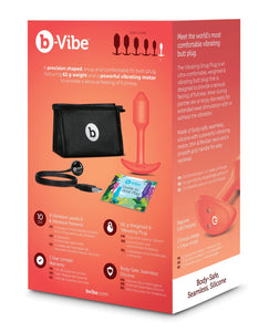 b-Vibe Vibrating Snug Plug - Small Orange | Lavish Sex Toys