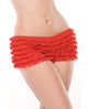 Ruffle Shorts w/Back Bow Detail - Red