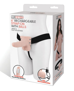 Lux Fetish 6" Rechargeable Strap On w/Balls - Ivory | Lavish Sex Toys