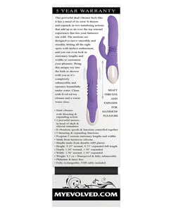 Evolved Thick & Thrust Bunny Dual Stim Rechargeable - Purple | Lavish Sex Toys