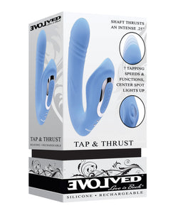 Evolved Tap & Thrust Dual Vibe - Blue | Lavish Sex Toys
