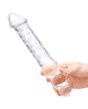 Glas 12" Double Ended Glass Dildo w/Anal Beads - Clear | Lavish Sex Toys