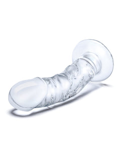 Glas 7" Realistic Curved Glass Dildo w/Veins - Clear | Lavish Sex Toys