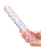 Glas 9" Purple Rose Nubby Glass Dildo - Purple/Pink | Lavish Sex Toys