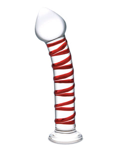 Glas 8" Mr. Swirly Glass Dildo - Red | Lavish Sex Toys