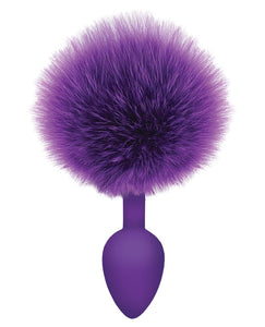 The 9's Cottontails Silicone Bunny Tail Butt Plug - Purple