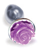 The 9's The Silver Starter Rose Floral Stainless Steel Butt Plug - Purple