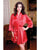 Satin 3/4 Sleeve Robe w/Matching Sash - Red