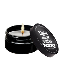 Kama Sutra Mini Massage Candle - 2 oz Light Me if You're Horny | Lavish Sex Toys