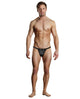 Male power rip off thong w/studs black