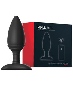 Nexus Ace Remote Control Butt Plug Medium - Black