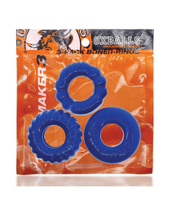 Oxballs Bonemaker 3 Pack Cockring Kit - Pool blue