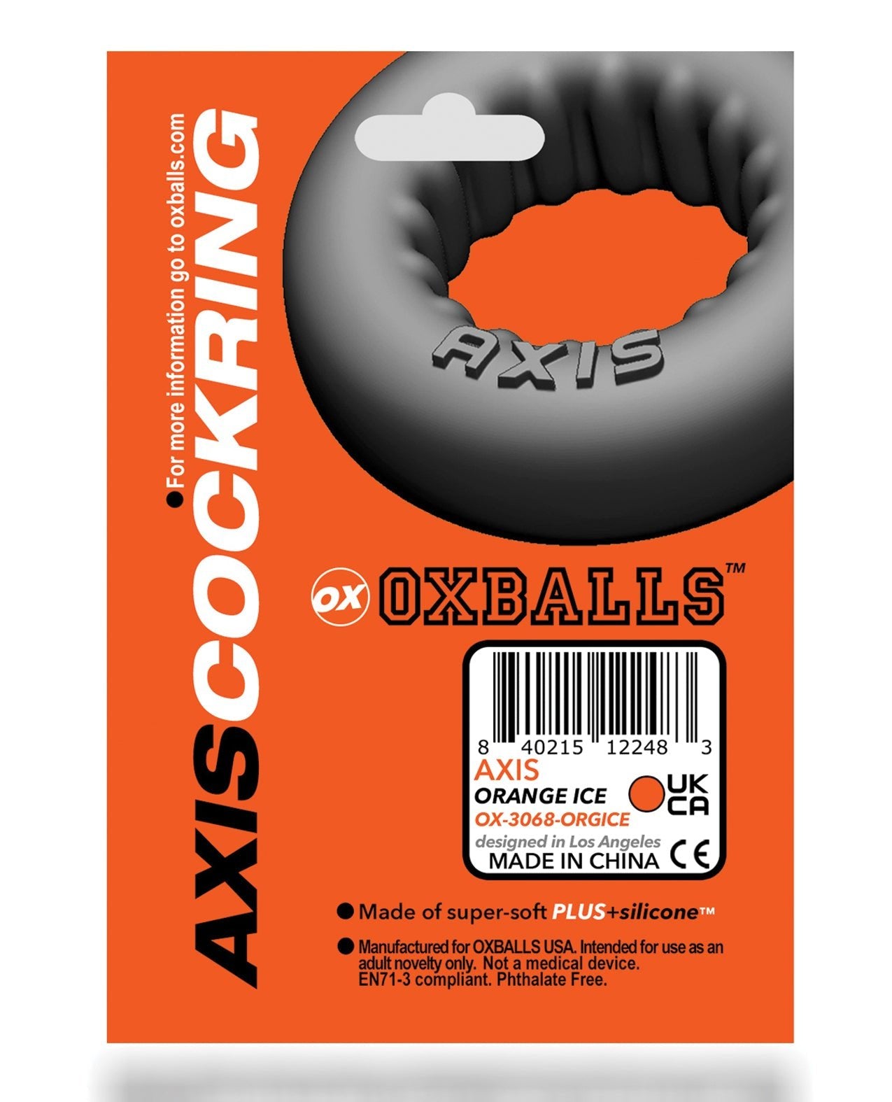 Oxballs Axis Rib Griphold Cockring - Clear Ice Lavish Sex Toys Oxballs Axis Rib Griphold Cockring - Clear Ice Lavish Sex Toys