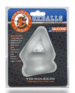 Oxballs Tri Squeeze Cocksling & Ballstretcher - Clear Ice | Lavish Sex Toys