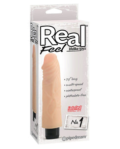 NO ETA Real Feel No. 1  Long 7.5" Vibe Waterproof - Mutli-speed Flesh