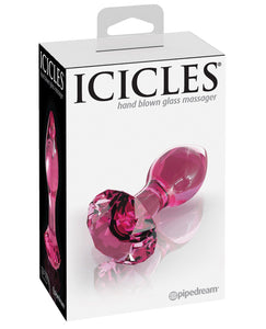 Icicles No. 79 Hand Blown Glass Diamond Butt Plug - Pink
