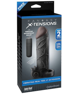 NO ETA Fantasy X-tensions Vibrating Real Feel 2" Extension w/Ball Strap - Black