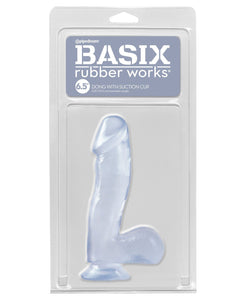 Basix Rubber Works 6.5" Dong w/Suction Cup - Clear