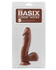Basix Rubber Works 6.5" Dong w/Suction Cup - Brown