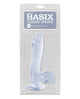 Basix Rubber Works 7.5" Dong w/Suction Cup - Clear