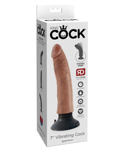 King Cock 7" Vibrating Cock - Tan