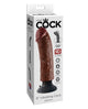 King Cock 8" Vibrating Cock - Brown