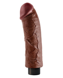 King Cock 8" Vibrating Cock - Brown