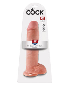 King Cock 11" Cock w/Balls - Flesh