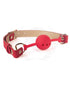 Spartacus Silicone Ball Gag w/Red Gold PU Straps - 46 mm