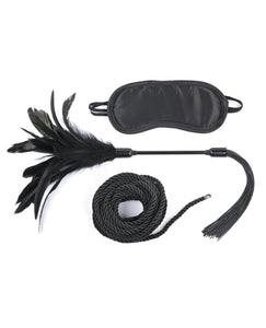 Sex & Mischief Shadow Tie & Tickle Kit - Black | Lavish Sex Toys