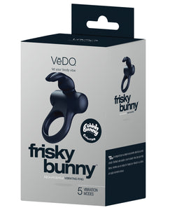 VeDO Frisky Bunny Rechargeable Vibrating Ring - Black Pearl | Lavish Sex Toys