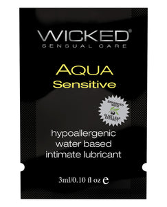 Wicked Sensual Care Hypoallergenic Aqua Sensative Water Based Lubericant - .1 oz