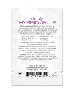 Wicked Sensual Care Simply Hybrid Jelle Lubricant - .1 oz