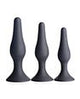 Master Series Triple Tapered Silicone Anal Trainer - Black Set of 3