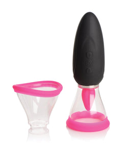 Inmi Shegasm Lickgasm Mini 10X Licking & Sucking Stimulator - Black/Pink | Lavish Sex Toys