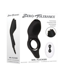Zero Tolerance Mr. Flicker Vibrating Cock Ring - Black